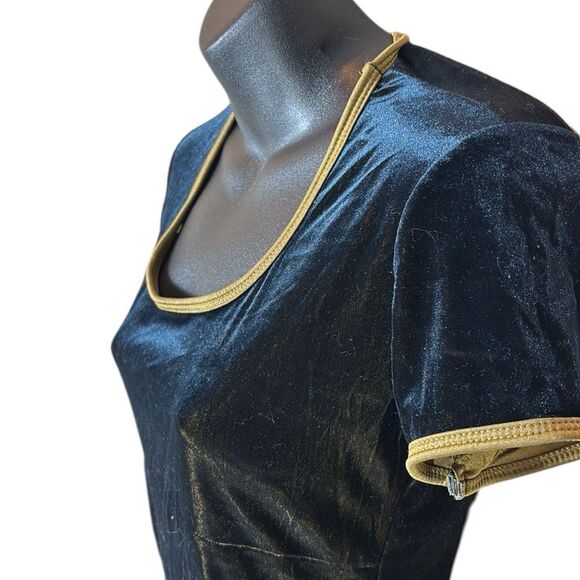 Vintage Forever 21 velvet irridescent babydoll crop tank top blue brown gold lg - Picture 2 of 4